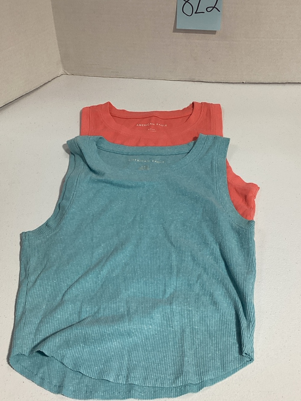 American Eagle Outfitters Girls' Ribbed Tank Tops - Teal & Coral (2-Pack)